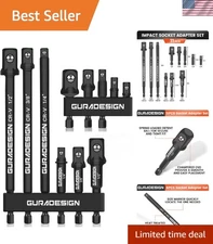 11-Piece Chrome Vanadium Impact Socket Adapter Set - High Torque & Durable