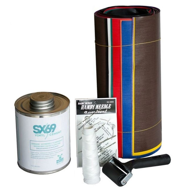 Inflatable Bounce House Repair Kit 10 Vinyl Strips Glue Roller Thread