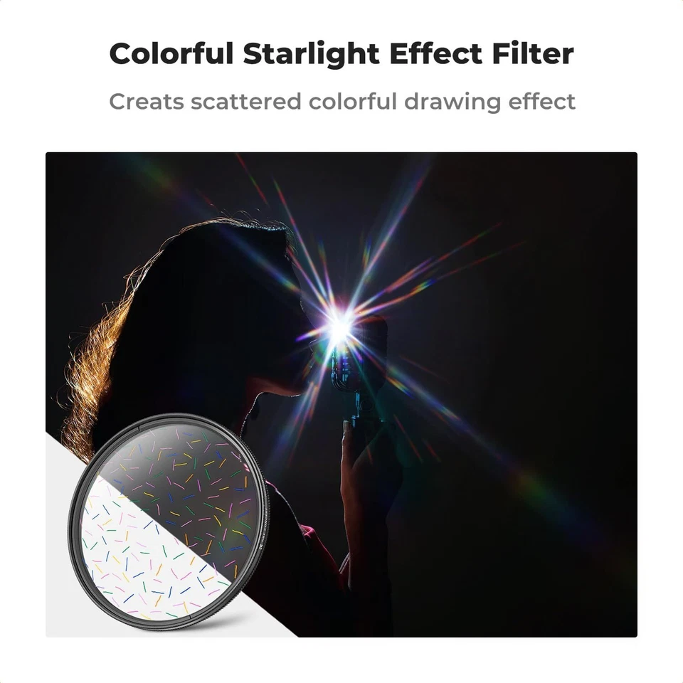 K&F Concept Colorful Brushed Camera Lens Filter Ultra-Thin Frame Starlight Glare - Image 2 of 4