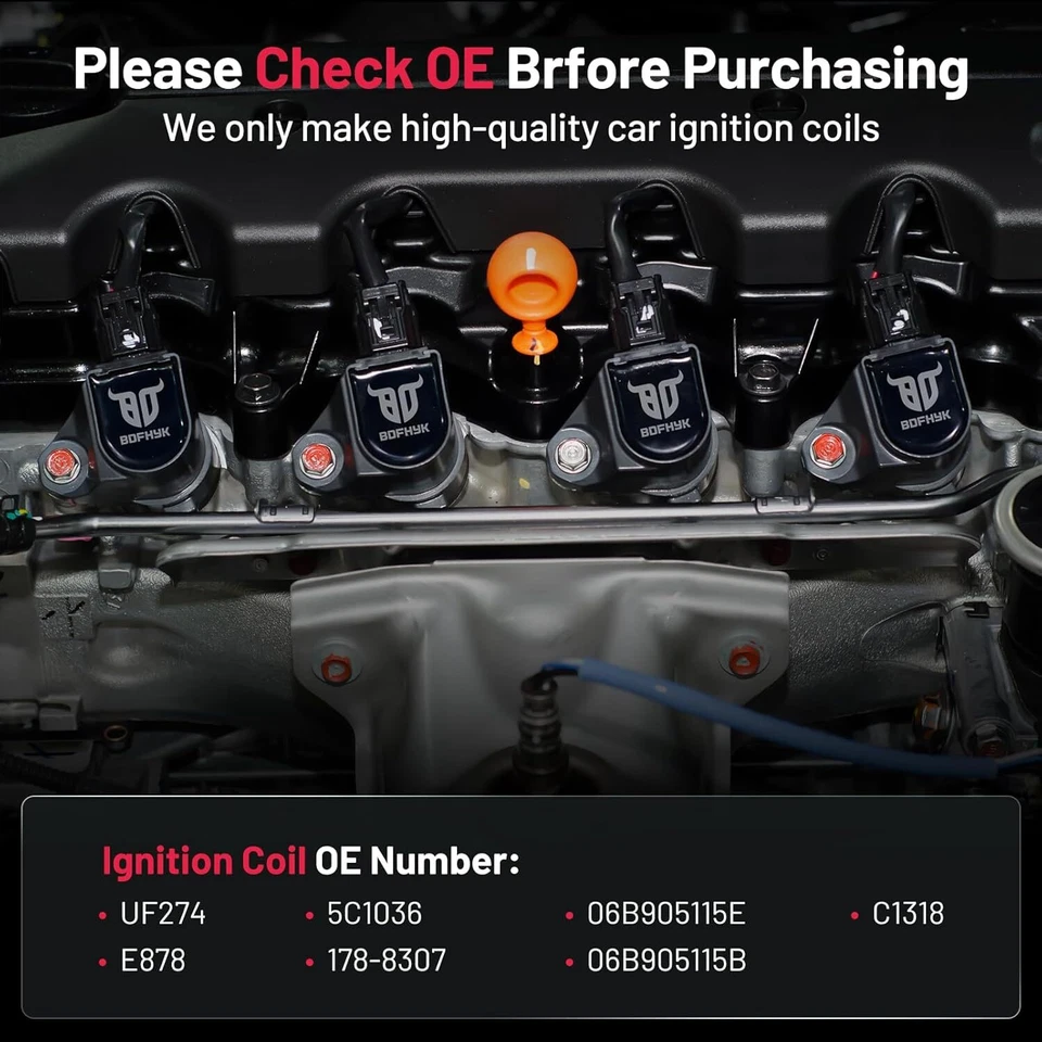 4 bobinas de ignição para 00-04 Audi A6 Quattro 00-02 Audi A8 Quattro 4.2L V8 - Imagem 4 de 4