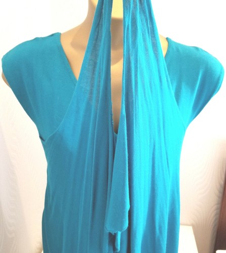 18 Deep Turquoise Short Sleeve Jumper waterfall scarf KALEIDOSCOPE-Gorgeous NWT - Picture 4 of 9