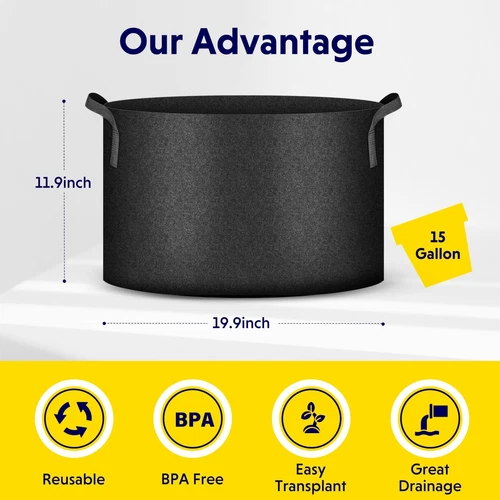 5-24Pack Garden Grow Bag/Rooty Bag Heavy Duty Non-Woven Plant Fabric Pot Contain - Picture 141 of 143