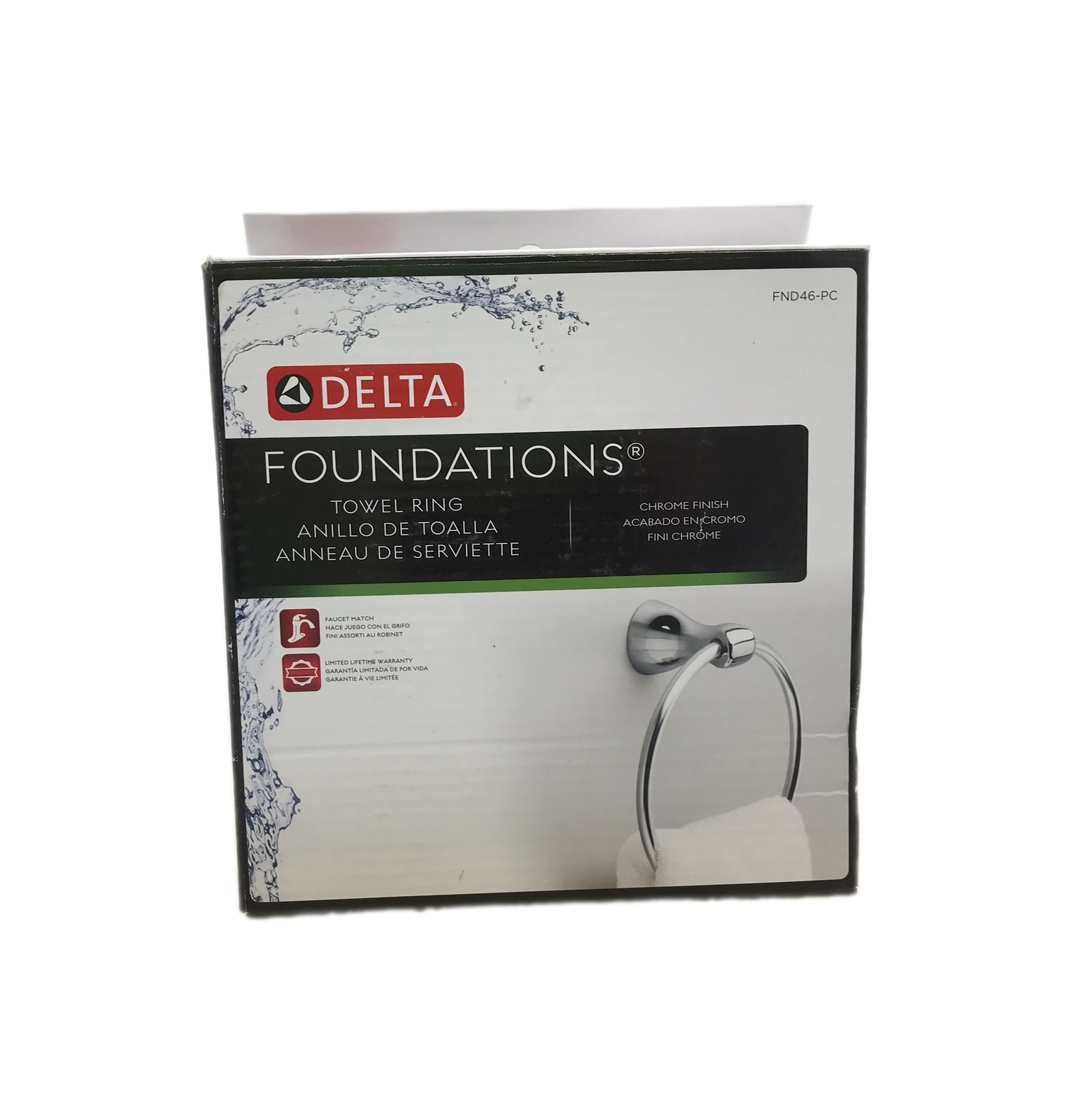 Delta Foundations Towel Ring in Chrome eBay