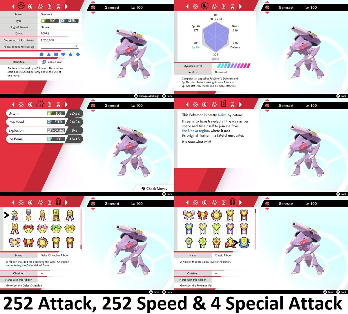 Pokemon Sword and Shield Ultra Shiny Genesect 6IV-EV Trained