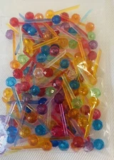 Vtg 100 Faceted Mini Lights Globe Ceramic Christmas Tree Bulbs Pin 1/4” Dia Ball