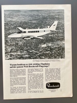 Beechcraft 99 Airliner Flugzeug Aircraft 1968 Vintage Ad Werbung Reklame