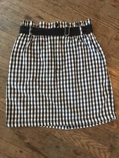 Vintage Retro Esprit 89 Black White Check Pencil Skirt Teens 14 M-L Mod Punk EVC
