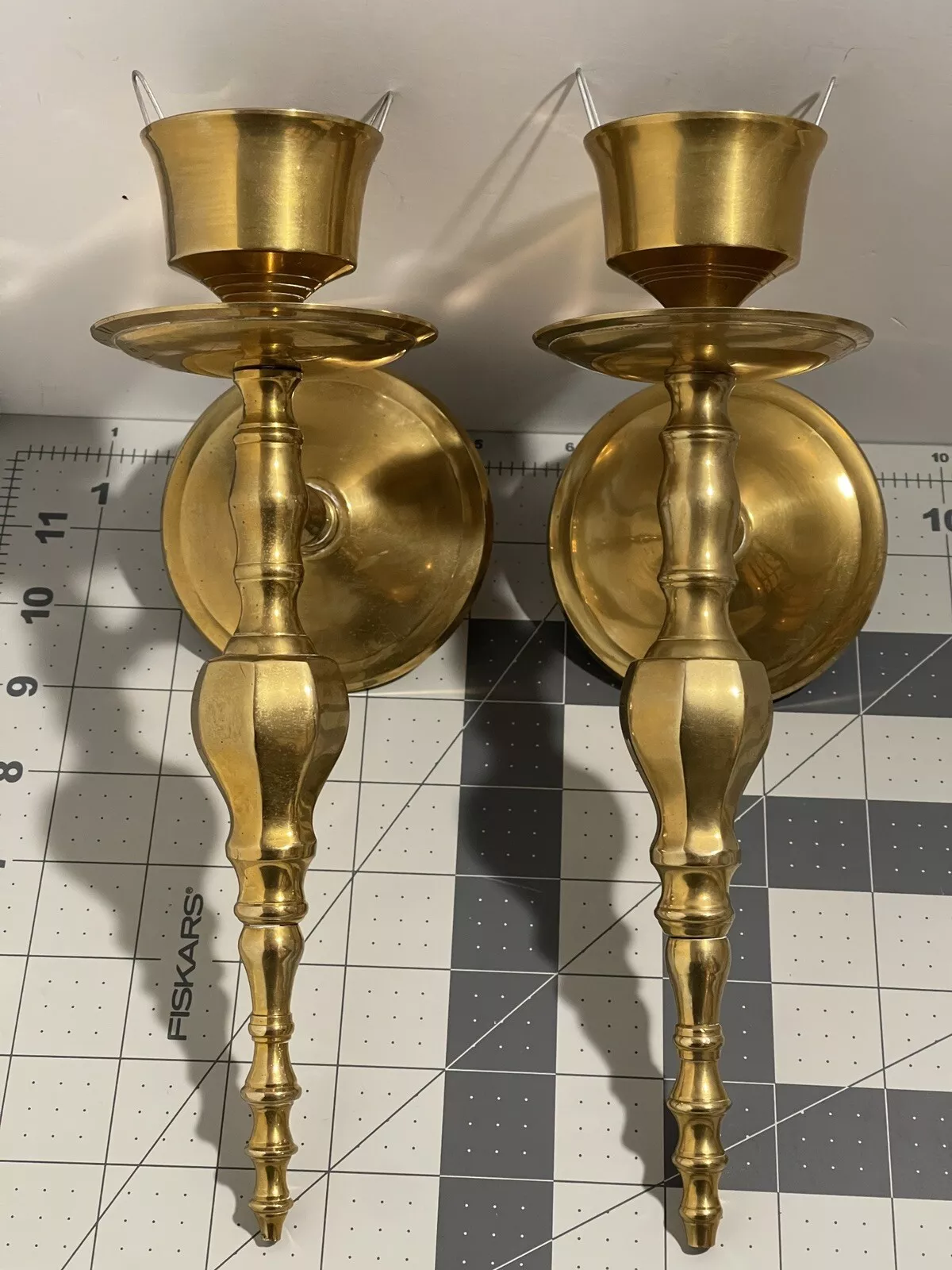 Image of Set Vintage Solid Brass Candle Holder