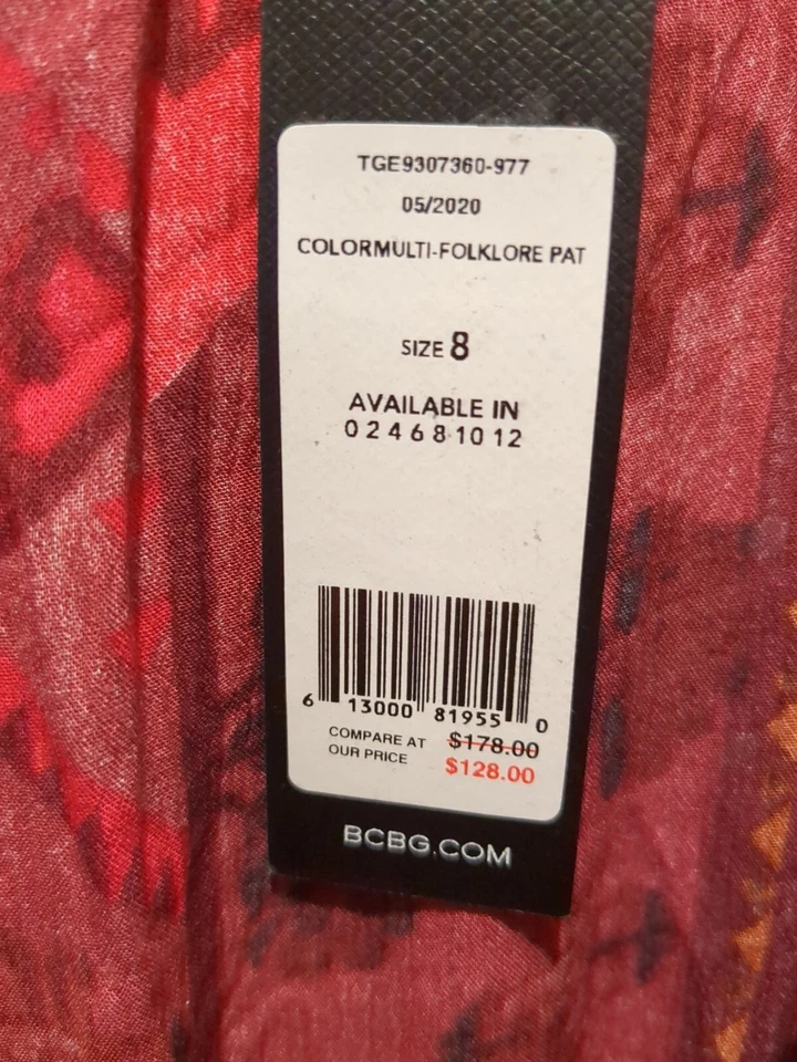 Bcbgmaxazria Pantalones Cortos Mameluco Rojo Marrón Talla 8 Manga Corta Bolsillos Boho Foto 2 de 4