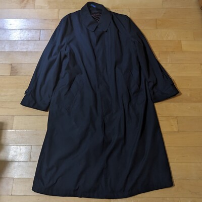1980s Vintage Trenchcoat JCPenney Towncraft Raincoat 40R Navy Removable Lining
