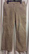 WILSON LEATHER Women  s 8 Maxima 33x34 Tan Suede Cargo Pants Drawstring Cuff EUC