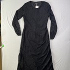 Nicole Miller Dress Womens Medium Black Textured Long Sleeve Floral Lace NWTs