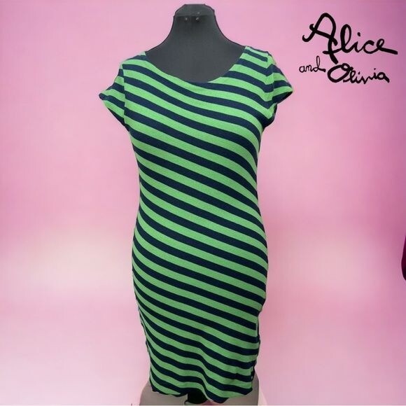 slim fit dress slacks Black&White 1950s Striped Fluorescent Green Lace Dress