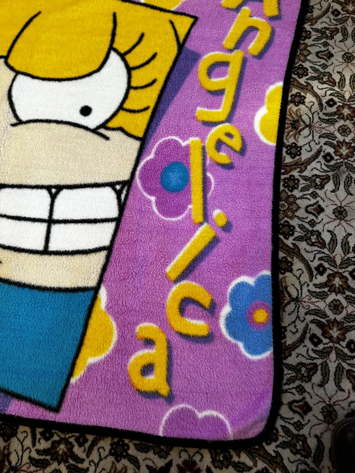 Vintage Rare 1998 Rugrats Fleece Throw Blanket ~ Angelica Pink 90’s Nickelodeon - Image 2 of 4