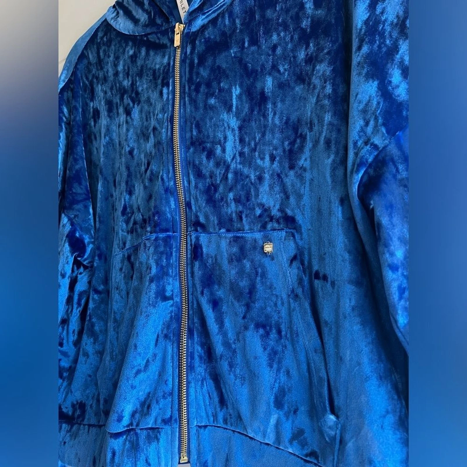 VETEMENTS Felpa con cappuccio Fabletics velluto schiacciato con cerniera taglia XL NUOVA