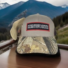 Kenworth Mesh  Embroidered Trucker Hat KW semi diesel Hunting Realtree Camo NWT!