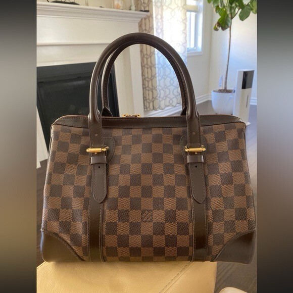 Louis Vuitton Berkeley N52000 Damier Ebene Canvas Handbag Louis Vuitton Berkeley N52000 Damier Ebene Canvas Handbag