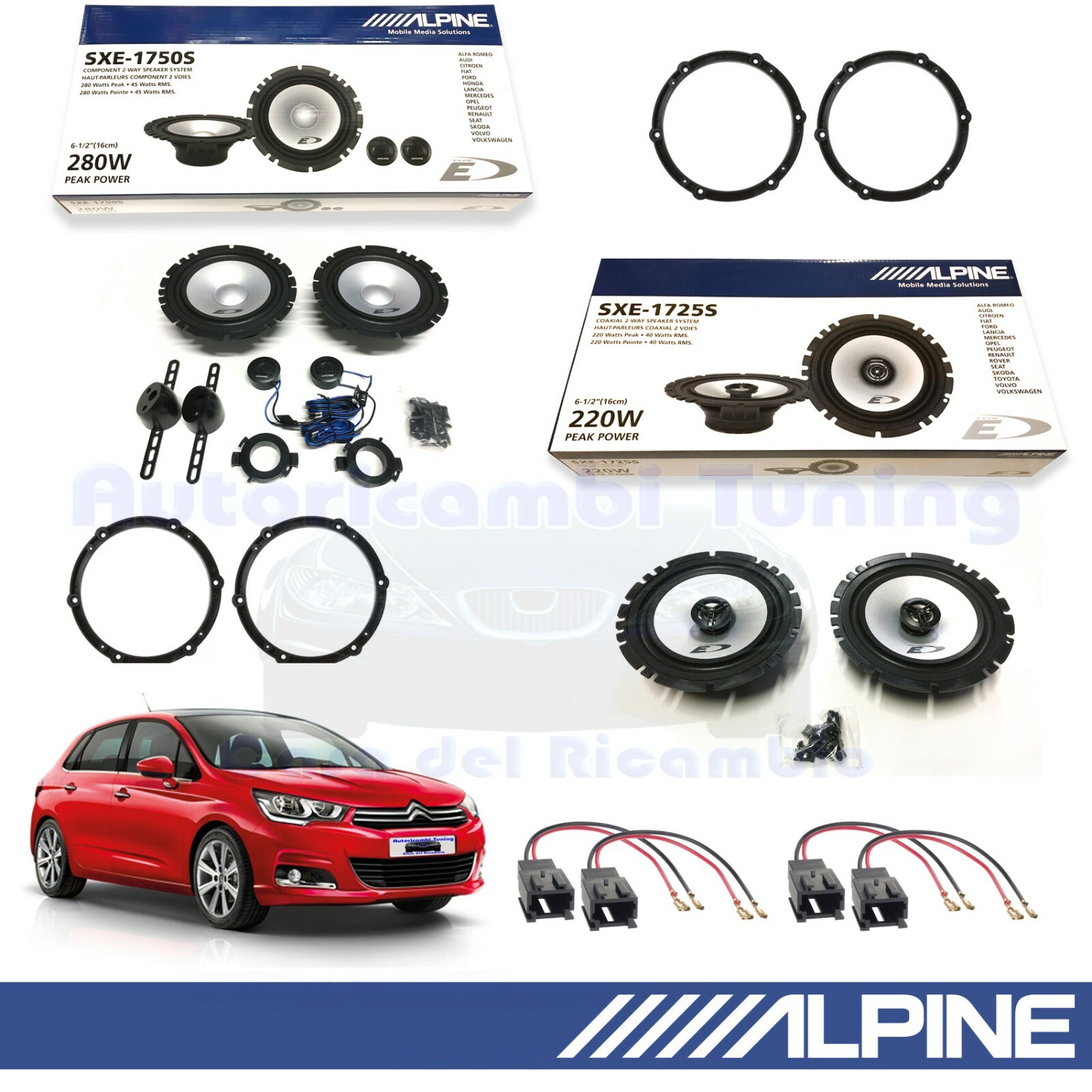 Kit Casse Alpine Citroen C4 II (2010-2018) | Upgrade Audio Anteriori e Posteriori
