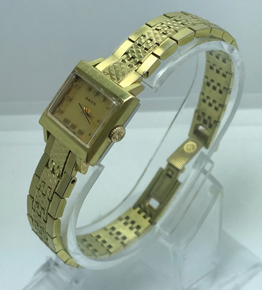 ÚNICO FEMININO VINTAGE ANOS 70 OURO RADO MANHATTAN MECÂNICO CORDA MANUAL ORIGINAL - Imagem 2 de 4
