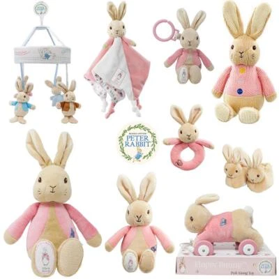 Flopsy Bunny Peter Rabbit Soft Toy Plush Rattle Spiral Comforter Booties Mobile