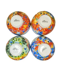 Gaudi Barcelona Bowls - Barcelona Spain Multi-Colored Mosaic Set  Art Trencadis