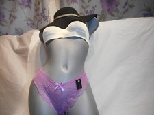 Frederick's Of Hollywood Purple Lace Tanga Panty Small,Medium, Large