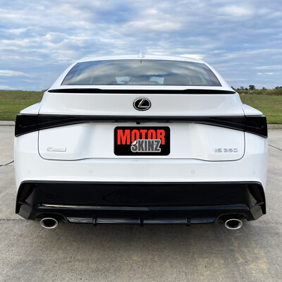 Lexus Emblem Light Smoke Tint Vinyl Overlays For Lexus IS Front &amp; Rear Emblems (Fits 2021-2024 Models) &ndash; Precut, Easy Install Precut Vinyl For Lexus Badges