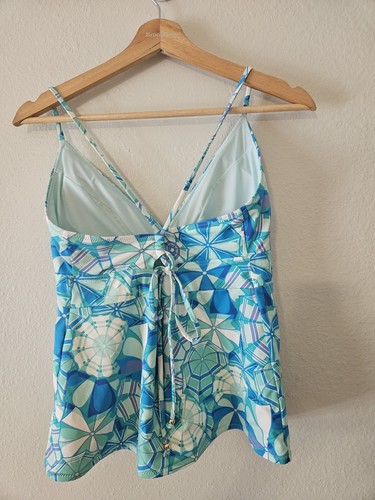Vineyard Vines Small Blue Parasol Umbrella Geometric Tankini Top - Picture 4 of 8