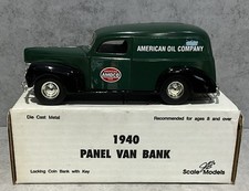 Amoco American Oil Company 1940 Ford Panel Van Ertl Diecast Coin Bank