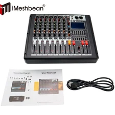 700W Pro 8 Channel Powered Mixer Power Mixing Amplifier Amp 99DSP USB 110V-240V