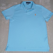 Polo Ralph Lauren Custom Slim Fit Polo Shirt M Men's Short Sleeve Blue