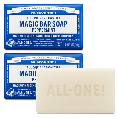 Dr. Bronner'S Dr. Bronners Pure-Castile Magic Bar Soaps Peppermint 5Oz 2-Pack