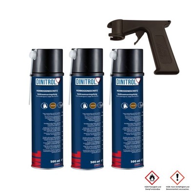 3 Stück Dinitrol ML Korrosionsschutzmittel universell 3x500 ml mit Handgriff