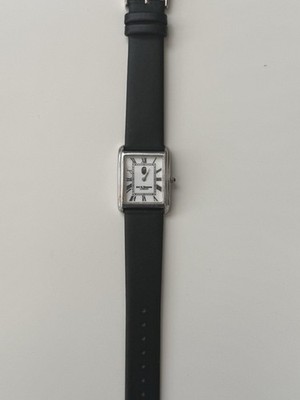 Ari D Norman Sterling Silver Quartz Watch, Black Onyx Winder, New Movement