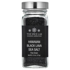 Hawaiian Black Lava Sea Salt, Fine Grain, 4.3 oz 121 g 