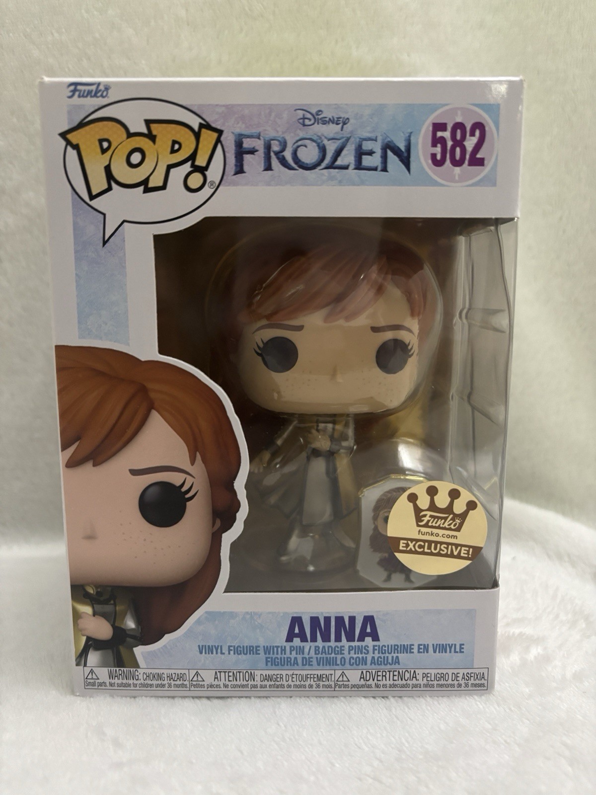 Funko Pop! Disney Princess Frozen Anna Gold W/Pin #582 Funko Exclusive