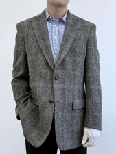 Harris Tweed Gray Wool Blazer Jacket Size 52