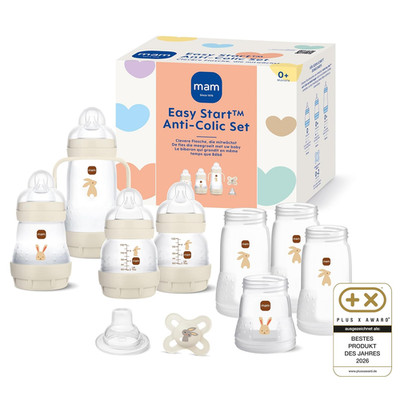 MAM Easy Start Anti-Colic Set | 0+ Mon | Babyflaschen-Set | 94% Akzeptanz & 96%