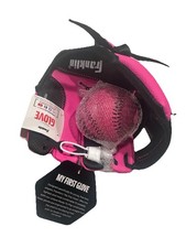 Franklin My First Glove LEFT HAND Pink Black Fielding Glove  Teeball T-Ball Set