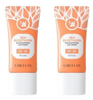 2 x GMEELAN Gluta Lazy Cream Long Term Makeup 10S Bright Sea Buckthorn Face 30g