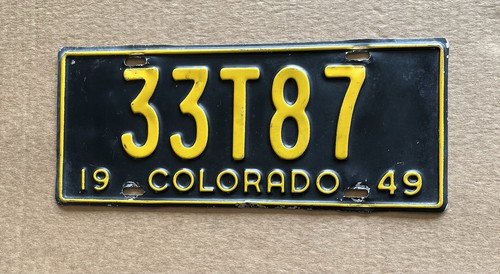 1949 Colorado CO Truck License Plate 33T87