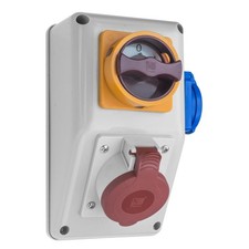 Kombi Wandsteckdose 5 polig CEE Schuko Steckdose 16A 400V mit Schalter