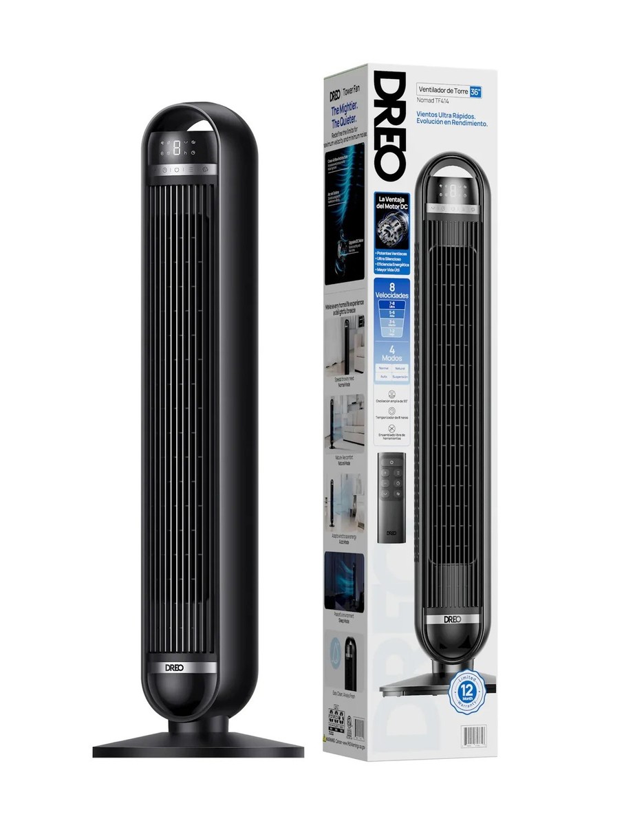 Dreo Nomad TF414 Tower Fan, Black, Modes, Remote, Wifi, Alexa
