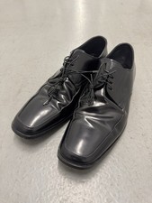 Prada Men's Classic Black Leather Square Toes Oxford Dress Shoes 10.5