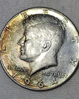 1964 D Toned Kennedy Half Dollar in BU Condition with Rainbow Toning