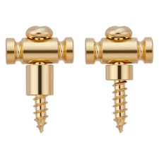  2-Pack Barrel Style Stainless Steel Guitar String Guides Steel String Gold