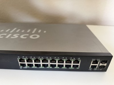 Cisco SG200-18 18-Port Gigabit Smart Managed Switch 16x RJ45 2x SFP VLAN QoS