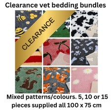 Clearance Vet Bedding Bed - 5, 10 or 15 Pieces Mixed Patterns All 100cm x 75cm