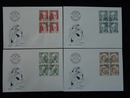 portraits of celebrities set of 4 FDC Switzerland 1979 (block of 4)