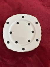 Royal Vale Black Polka Dot Bone China Tea Plate